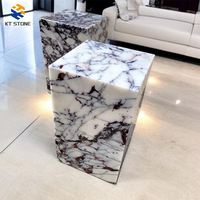 Table d'appoint moderne et simple pour la décoration intérieure, style luxe italien, avec piédestal en marbre et tabouret en pierre naturelle, pour salon, piédestal en marbre cubique