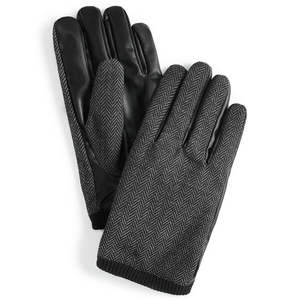 Guanti eleganti da uomo Alfani a spina di pesce, neri, taglia normale, accessori funzionali per esterni - Product Image 1