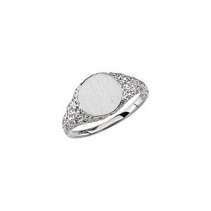 Round Nugget Signet <b>Ring</b> Men's <b>Dainty</b> Statement Cluster <b>Ring</b> with Bezel Setting Rhodium Plated for Everyday Wear - Product Image 1