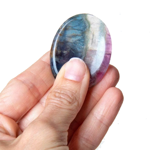 <b>Feng</b> <b>Shui</b> & Fairy Style Polished <b>Crystal</b> Thumb Rainbow fluorite Semi-Precious Healing Gemstone for Palm Worry <b>Crystal</b> Stone - Product Image 2