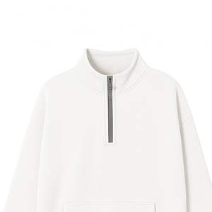 Sweat-shirt à col zippé pour homme, coupe ample décontractée, 100% coton, imprimé, respirant, séchage rapide, avec poche kangourou - Product Image 2