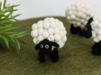 Jouet mouton en feutre de laine fait main 9x7cm, mignon, avec pompon, fournitures de bricolage, ornement animalier, décoration, accessoires cadeau enfant
