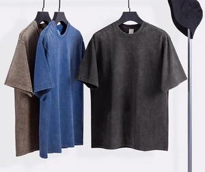 เสื้อยืดโอเวอร์ไซส์ผ้าฝ้ายสีพื้นสำหรับผู้ชาย สไตล์วินเทจ สตรีทแวร์ เสื้อยืดพื้นฐานทรงหลวม ฮิปฮอป เสื้อยืดยูนิเซ็กส์ ล้างสีแบบแอซิดวอช - Product Image 5