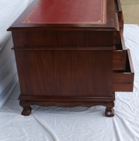 MEUBLE DE REPRODUCTION ANTIQUE CHIPPENDALE BUREAU PARTENAIRE BUREAU EN BOIS MASSIF ACAJOU INDONÉSIE