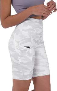 Short de motard femme taille haute contrôle du ventre avec poches motif solide entraînement de gymnastique personnalisé vêtements de Yoga sans couture vêtements de Yoga - Product Image 2