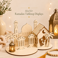 2027 Kits d'activités créatives en bois islamiques pour enfants musulmans à peindre soi-même, kits de bricolage pour le Ramadan, cadeau de vacances