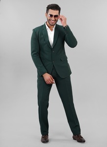 Costume Homme 2 Pièces Vert Foncé de Qualité Supérieure pour Mariages, Événements Formels Professionnels – Disponible à l'Exportation – Prix depuis l'Inde - Product Image 3