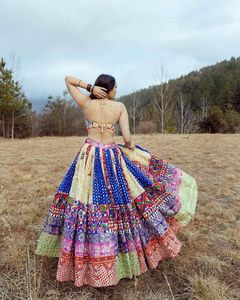 Diseñador de lanzamiento Navratri Muselina especial Algodón Impresión digital y espejo real Lienzo Patta Border Lehenga Choli Dupatta - Product Image 3