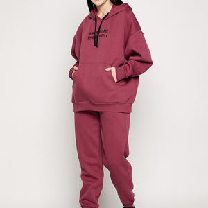 Chándal de mujer, chándal informal liso, chándal de mujer con logotipo de gran tamaño, chándales de mujer, ropa de entrenamiento de dos piezas, ropa para correr - Product Image 2