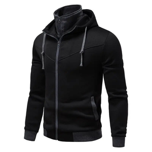 Chaqueta de moda para hombre, cárdigan informal ajustado con capucha de color contrastante, chaqueta fina con capucha para hombre, Sudadera con capucha - Product Image 5