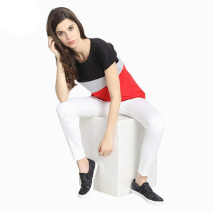 T-shirts décontractés pour femmes les plus vendus, coupe ajustée, manches courtes, en spandex écologique, motif imprimé, bouton décoratif - Product Image 6