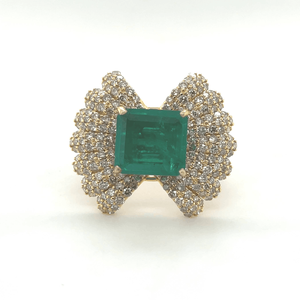 Anillo de dedo de oro amarillo de 18kt de alta calidad con diamantes naturales Joyería de moda - Product Image 3