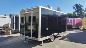 Remorque de cuisine/kiosque personnalisée en aluminium 7x14 pour la restauration rapide, les collations, les bonbons, les chips - Comprend tout, couleur noire - Product Image 3