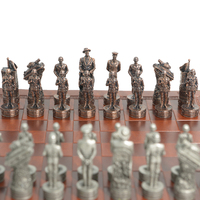 Juego de Ajedrez Metálico de Lujo de la Segunda Guerra Mundial