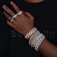 Pulsera de Plata de Ley con Moissanita, Diseño Nuevo 2026, para Hombre, Forma de Cadena, Chapada en Oro, Estilo Hip Hop, Forma de Candado, 1 Quilate