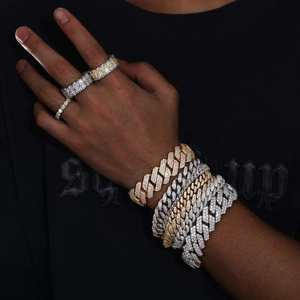 Bracelet en argent sterling avec charme en moissanite, nouveau design 2024, forme de chaîne pour homme, plaqué or, style hip-hop, certifié IGI, forme de cadenas - Product Image 6