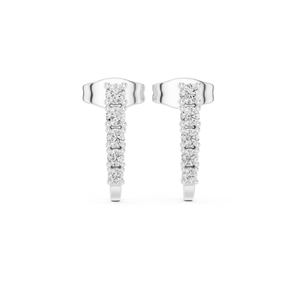 Boucles d'oreilles fantaisie en diamant coupe ronde Design élégant étincelant cultivé en laboratoire pour les femmes Parfait pour les mariages, les fêtes, les bijoux de cadeau de luxe - Product Image 1
