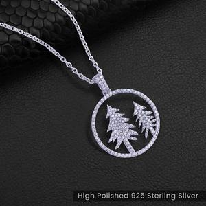 Collar con Colgante de Diamantes de Imitación VVS de Moda, Estilo Hip Hop, con Diseño de Árbol de Navidad en Plata 925 a Bajo Precio - Product Image 4