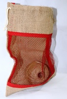 Sac en filet de jute biodégradable avec fenêtre pour l'emballage des fruits et légumes, sac en textile naturel écologique
