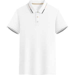 Chemises polo pour hommes à manches courtes, couleur unie, printemps et été 2023, logo brodé personnalisé OEM - Product Image 5