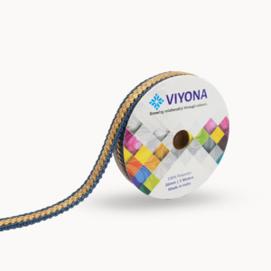 Lujo tradicional metálico onda patrón decorativo encaje ajuste 17mm poliéster oro cobre bronce plata mezcla brillante elegante rollo - Product Image 3