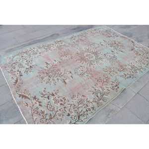 Vintage Turkish Rug Large 56x8.7 ft <b>Red</b> Ombr <b>Wool</b> Patchwork Design Eco-Friendly Latex Backing - Product Image 3