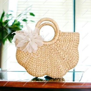 Hot Trend Rattan Bamboo Bags Mimbre de madera Moda Mujer Bolsos Artesanía Bolsa de ratán con dos asas para la playa - Product Image 2