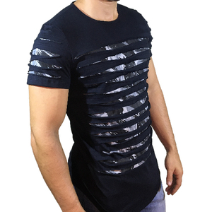 Diseño personalizado desgastado bordado camiseta Vintage Hip Hop camiseta de gran tamaño lavado ácido camiseta para hombres - Product Image 4