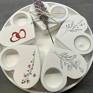 Lampe à thé en forme de coeur chandelier gypse Silicone moule bricolage résine processus béton ciment coulée décoration de la maison Silicone moule - Product Image 2