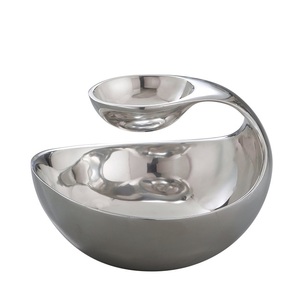 Tazón de servicio Chapado en plata con soporte de Base de diseñador, tazón de frutas de tamaño personalizado/forma, para restaurante y hoteles - Product Image 3