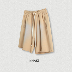 Pantalones cortos deportivos para hombre con gradiente lavado grueso de 400gsm Vintage lavado pesado de calidad superior para adultos - Product Image 5