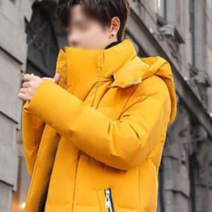 High Quality Leather Puffer <b>Jacket</b> Men Full Sleeve Winter Workwear Hood Collar Fur Decoration <b>Plus</b> <b>Size</b> Zipper Closure Button - Product Image 5