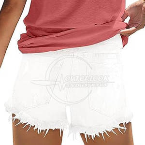 2025 Women's <b>High</b>-<b>Waist</b> Casual <b>Jeans</b> <b>Shorts</b> Breathable and <b>High</b> Quality Made in Pakistan Wholesale Rate Good - Product Image 4