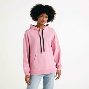 Sweat à capuche décontracté en tricot 100% coton pour femme, respirant, écologique, à épaules tombantes, logo de marque, vêtements d'extérieur pour l'hiver - Product Image 1