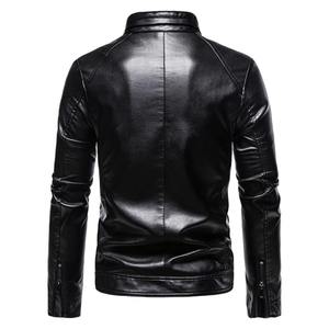 Veste en cuir véritable pour homme, coupe slim, tendance hip-hop, imperméable, coupe-vent, haut de gamme, polyvalente, décontractée - Product Image 3