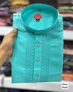 Conjunto de pijama <span class=keywords><strong>Kurta</strong></span> para homens, roupa de casamento e função de festival, estilo indiano e paquistanês, bordado de trabalho