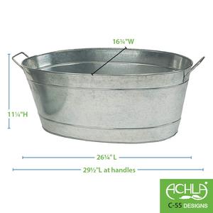 Large Oval <b>Galvanized</b> Steel <b>Tub</b> - Product Image 4