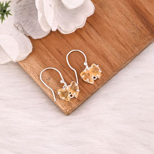 Pendientes Colgantes de Plata de Ley 925 Sólida con Turmalina Natural Tallada y Engaste de Garras, Estilo Boho Vintage - Product Image 3