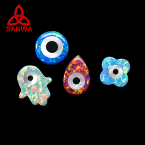 Giapponese Kyocera Lab Grown Opal Tear Drop Evil Eyes Bead Opal Charm su misura per accessori di gioielli in legno fatti a mano fai da te - Product Image 6