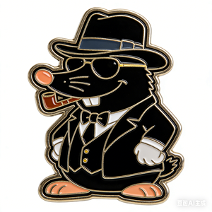 Ensemble de badges imprimés en relief en émail dur plaqué or personnalisé avec des animaux urbains - Mignons personnages de dessins animés, épingles à revers pour cadeau - Product Image 6