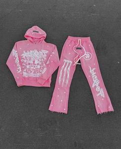 2025 tendance hommes décontracté coton à capuche et survêtement survêtement ensemble Anime graphique impression hiver deux pièces vêtements de sport - Product Image 4