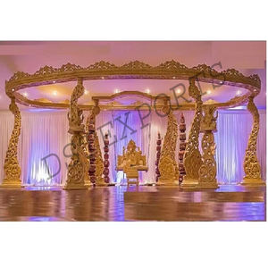 Fibre sculpté mariage hindou Mandap décor ensemble concepteur Paisley's pilier mariage Mandaps ensemble rêve mariage élégant Mandap Guyana - Product Image 1