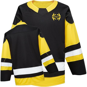 Maillot de hockey sur glace personnalisé, impression par sublimation, respirant, antibactérien, séchage rapide, 100% polyester, logo personnalisé, maille unisexe - Product Image 1