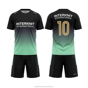 Wholesale OEM Supplier Custom Football Kit Soccer Jersey 100% Polyester Anti-Bacterial V-Neck Short Sleeve Soccer Equipment - Product Image 2