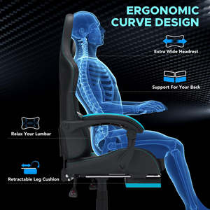 Ultimate RGB Audio Gaming <b>Chair</b> 5-in-1 Ergonomic Recliner with Stainless Steel Frame Massage Function Bluetooth-Free Shipping - Product Image 2