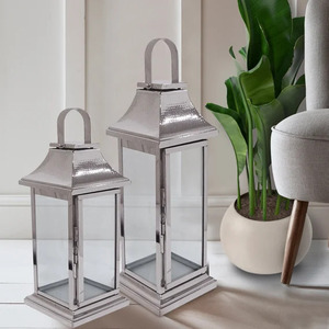 Linternas de vela colgantes de Metal y vidrio populares recubiertas de negro para el hogar evento de Navidad linternas decorativas de mesa y suelo - Product Image 6