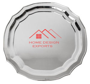 Vente chaude Cuisine Décorative Alimentaire Service Patel à Bas Prix Brillant Argent Fini Personnaliser Conception Plaque De Chargeur En Métal - Product Image 3