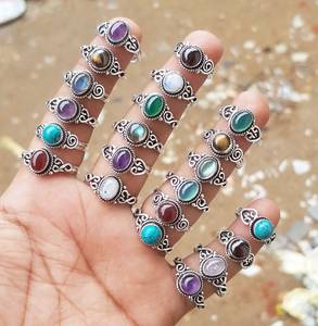 Vente chaude Solide 925 Sterling Argent Plaqué Vert Onyx Ovale Lunette Réglage Baho À La Main En Gros En Vrac Lot Bijoux Fabrique - Product Image 2