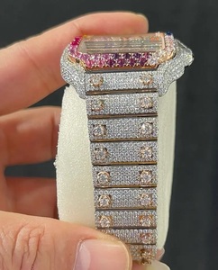 Montre sertie de diamants Moissanite VVS, montre entièrement sertie de diamants Moissanite, montre scintillante, montre Hip Hop - Product Image 4