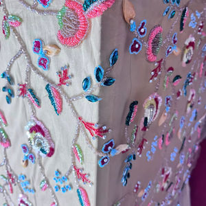 Encaje de Cuentas Hecho a Mano de la Mejor Calidad, Encaje de Cuentas de Lujo, Tela de Encaje con Lentejuelas Africanas Francesas para Vestido de Novia - Product Image 1